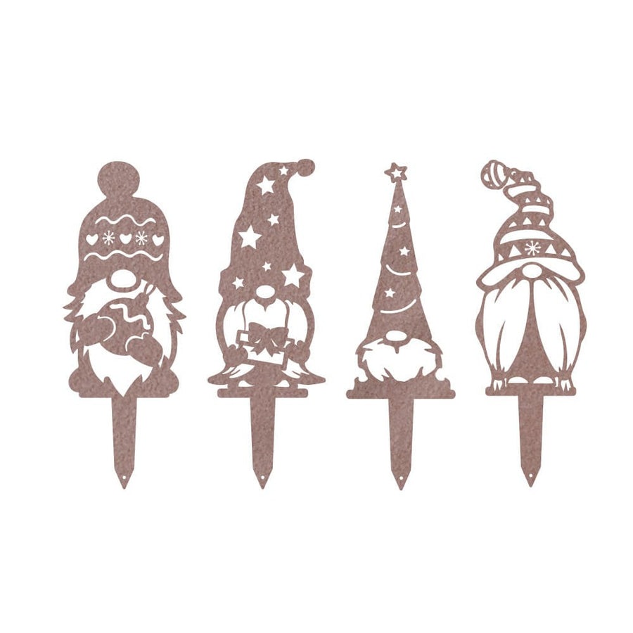 Gnome Christmas Set - 4 Metal Yard Signs