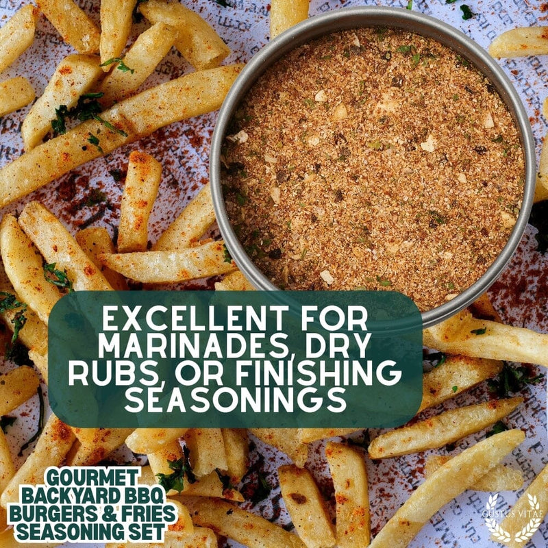 Gourmet Backyard BBQ Burgers & Fries Seasoning Set - Six Pack Collections & Gift Sets Gustus Vitae