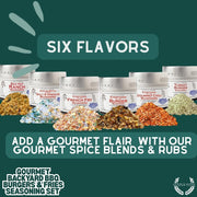 Gourmet Backyard BBQ Burgers & Fries Seasoning Set - Six Pack Collections & Gift Sets Gustus Vitae