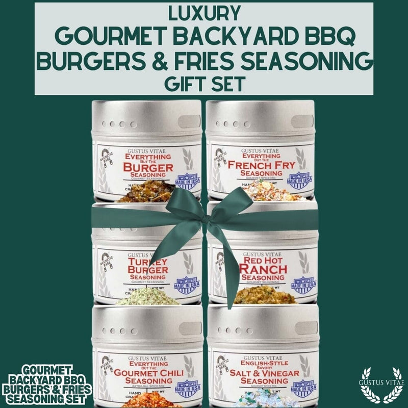 Gourmet Backyard BBQ Burgers & Fries Seasoning Set - Six Pack Collections & Gift Sets Gustus Vitae
