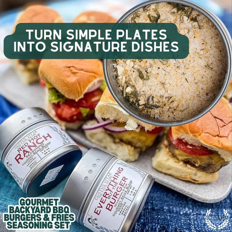 Gourmet Backyard BBQ Burgers & Fries Seasoning Set - Six Pack Collections & Gift Sets Gustus Vitae