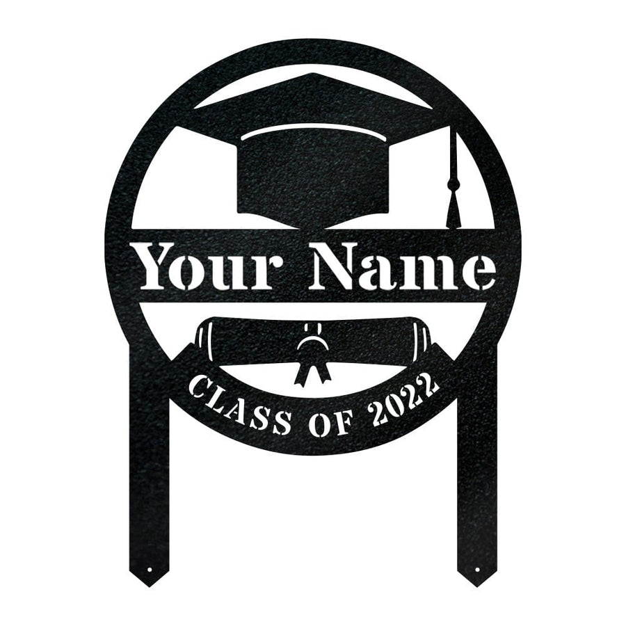Graduation Lawn Plaque - Custom Monogram Metal Sign for Outdoor Celebration