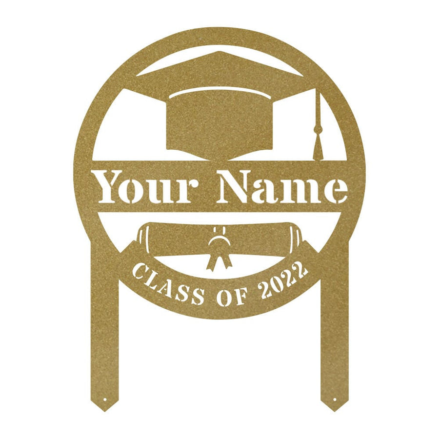 Graduation Lawn Plaque - Custom Monogram Metal Sign for Outdoor Celebration