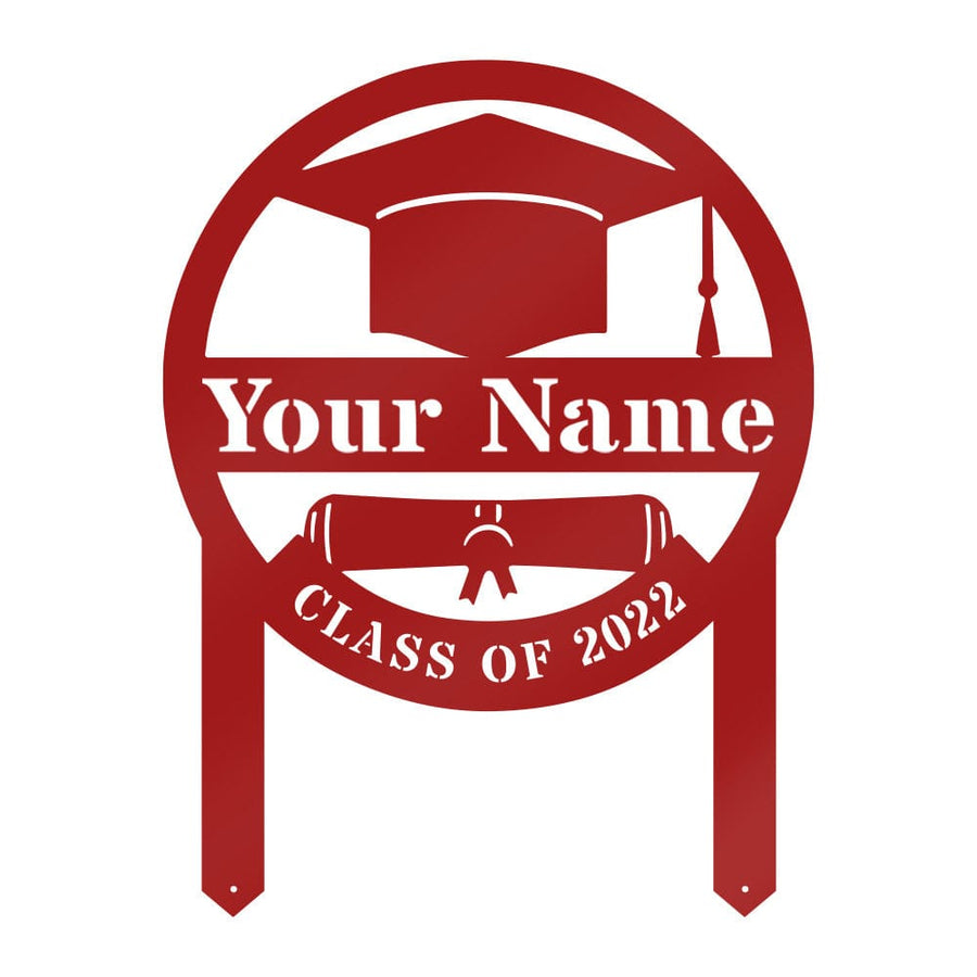 Graduation Lawn Plaque - Custom Monogram Metal Sign for Outdoor Celebration