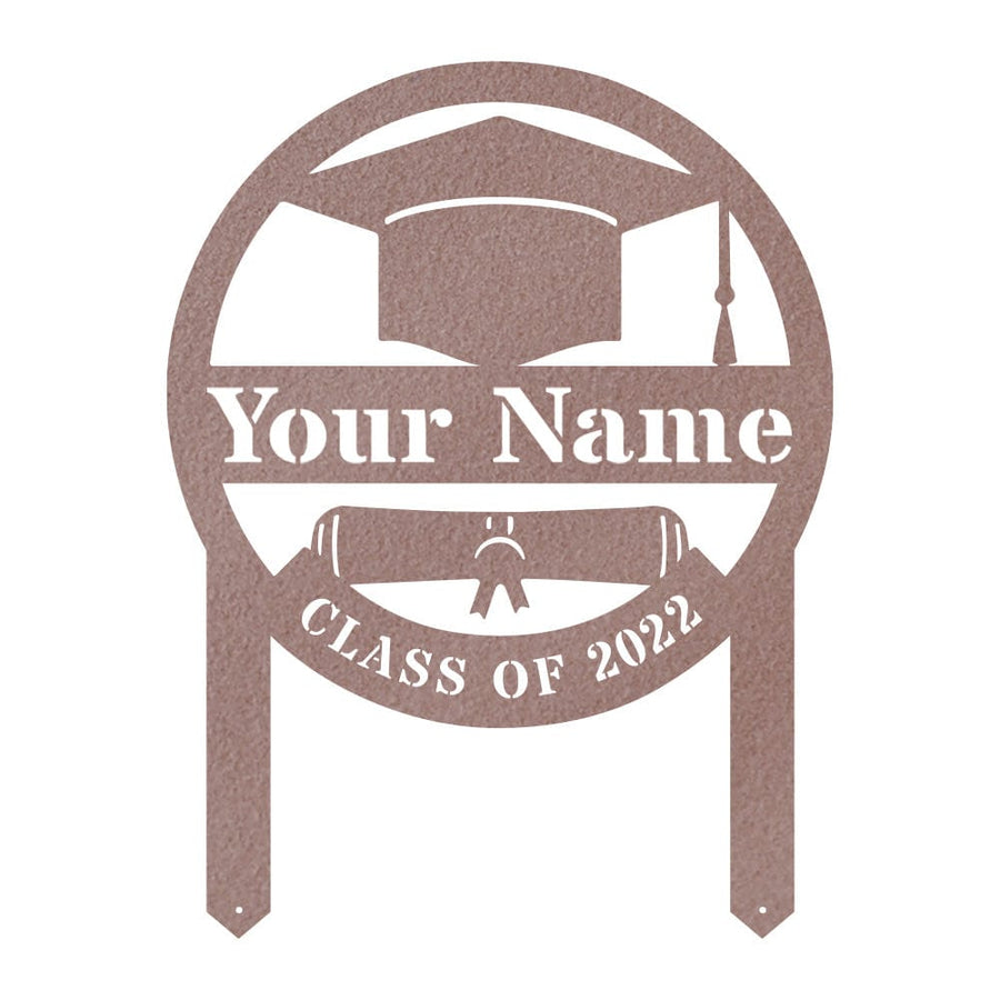 Graduation Lawn Plaque - Custom Monogram Metal Sign for Outdoor Celebration
