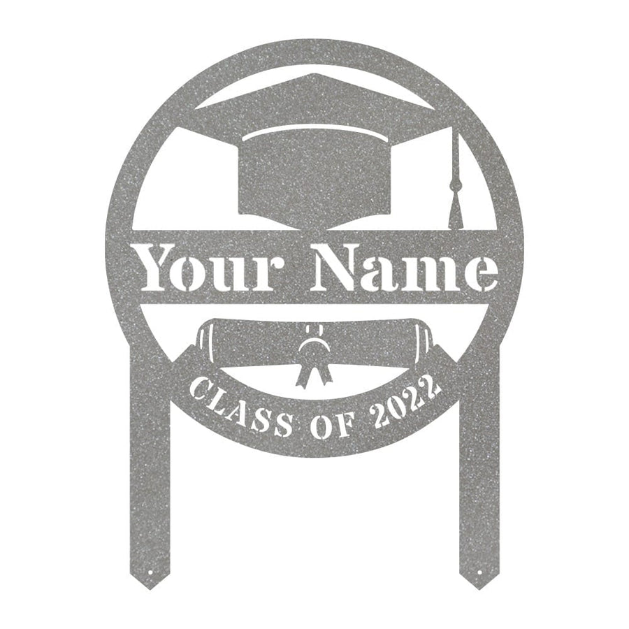 Graduation Lawn Plaque - Custom Monogram Metal Sign for Outdoor Celebration