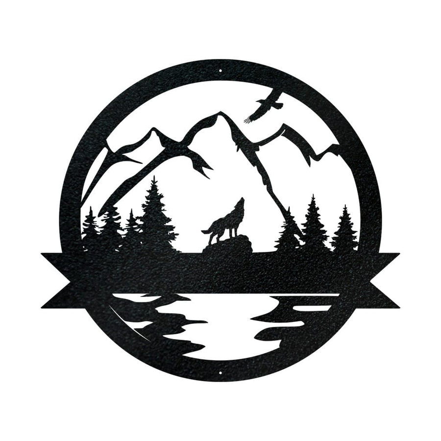 Great Outdoor Howling Wolf Monogram