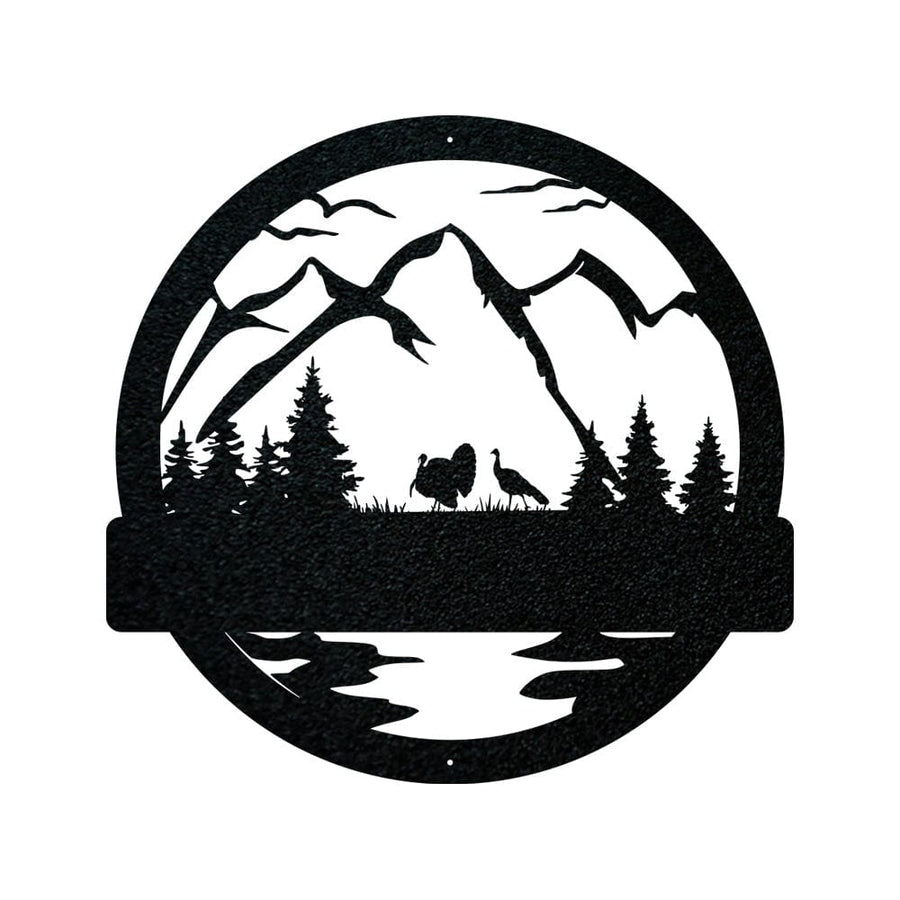 Outdoor Turkey Monogram - Rustic Metal Wall Art, Durable Powder Coated Sign