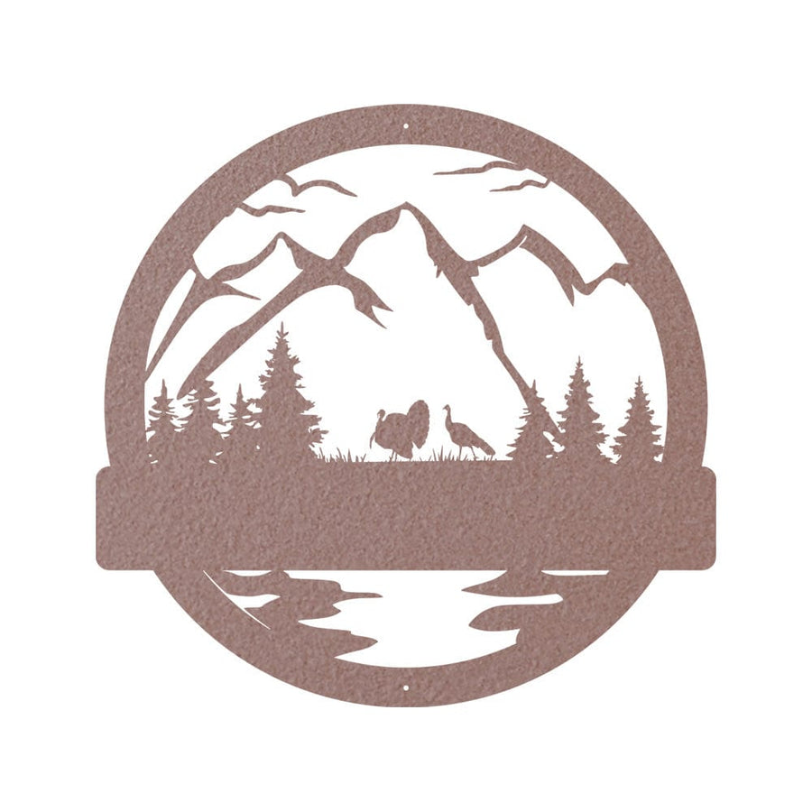 Outdoor Turkey Monogram - Rustic Metal Wall Art, Durable Powder Coated Sign