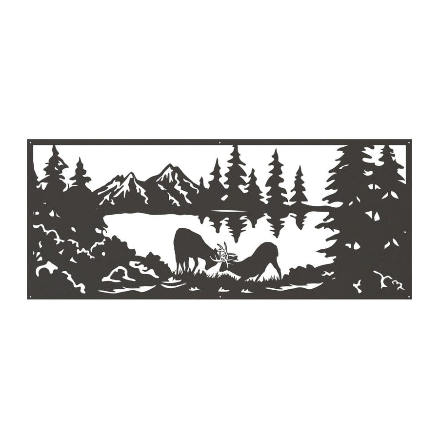 Great Outdoor Whitetail Deer Battle Scene