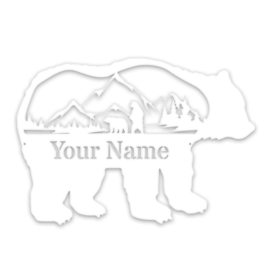Great Outdoors- Grizzly with Scenery Personalized Metal Sign