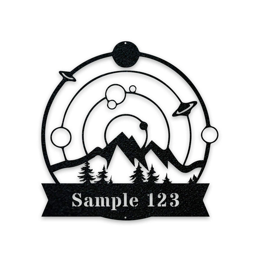Great Outdoors Night Sky in the Mountains Personalized Metal Sign
