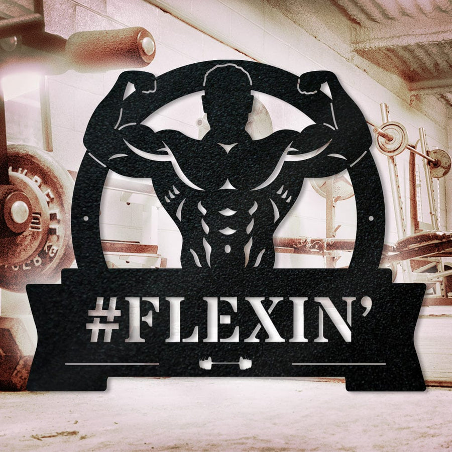 Gym Flexing Muscle Monogram