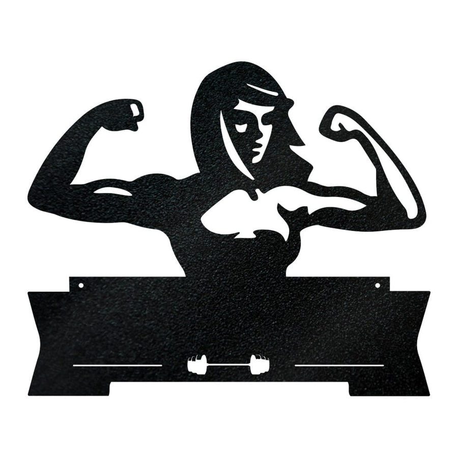 Lady Fitness Monogram Sign - Personalized Metal Wall Art for Gym Room Decoration