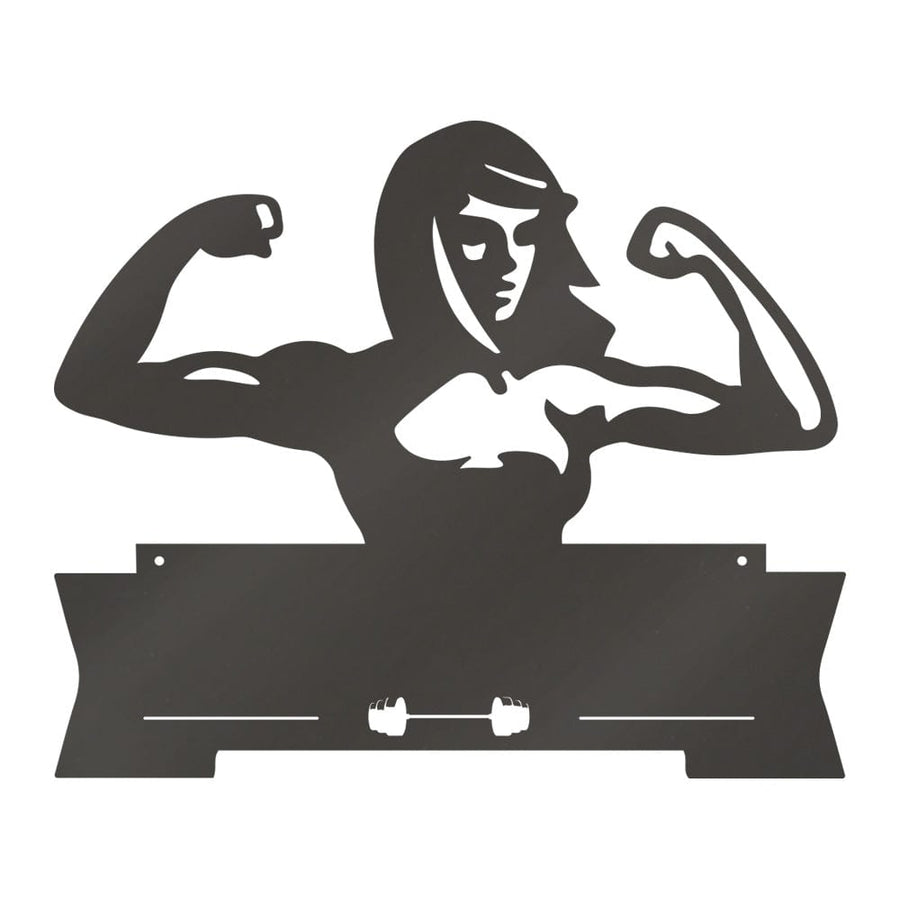 Lady Fitness Monogram Sign - Personalized Metal Wall Art for Gym Room Decoration