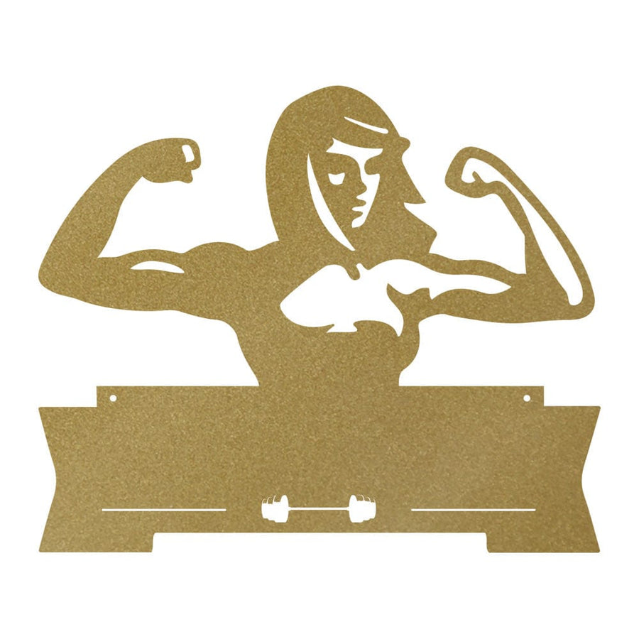 Lady Fitness Monogram Sign - Personalized Metal Wall Art for Gym Room Decoration