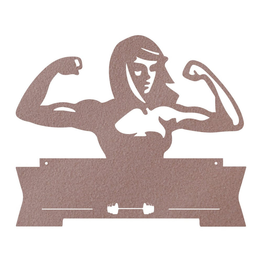 Lady Fitness Monogram Sign - Personalized Metal Wall Art for Gym Room Decoration