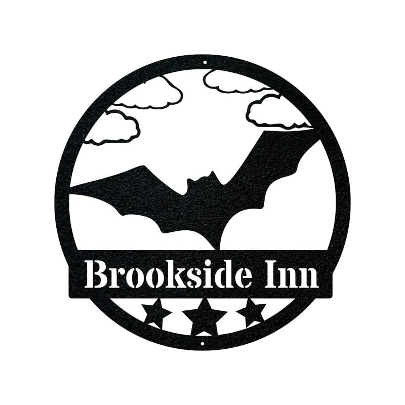 Halloween Bat Metal Name Sign