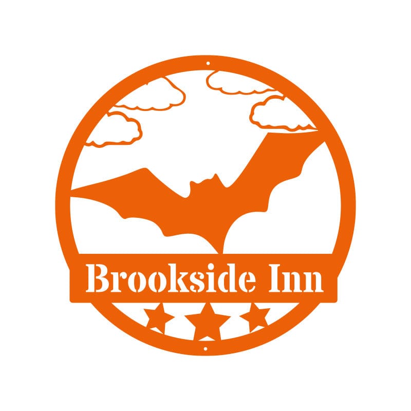 Halloween Bat Metal Name Sign