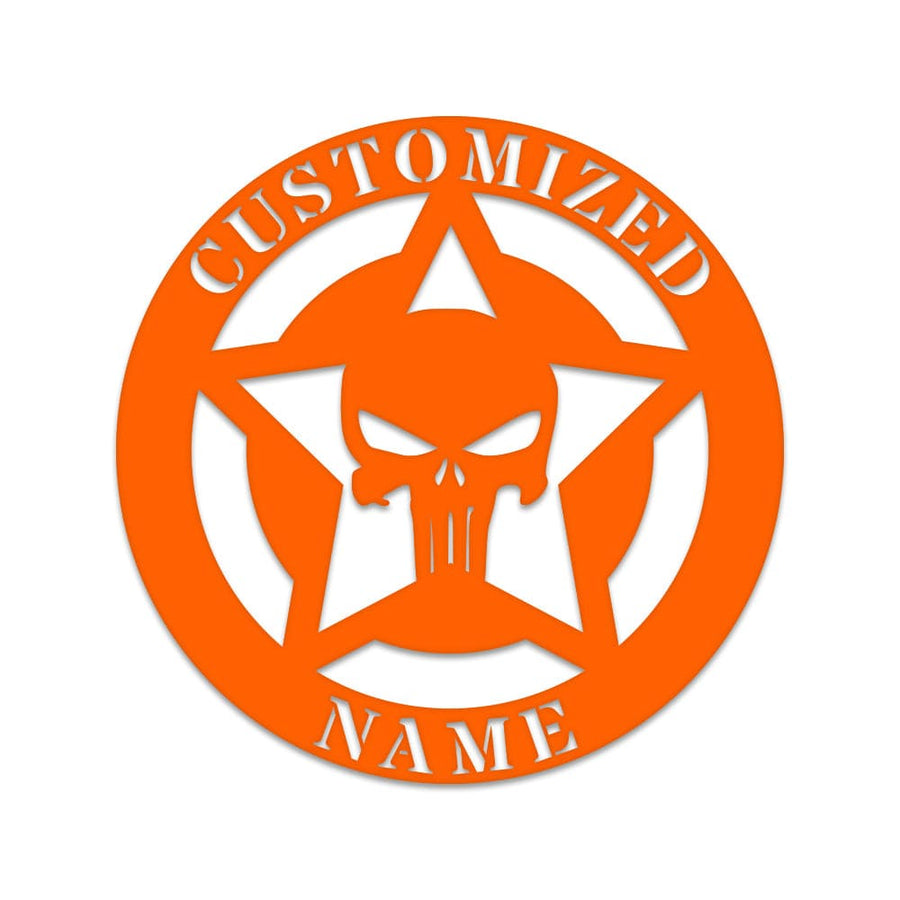 Halloween Punisher Skull Monogram - Metal Skull Decor
