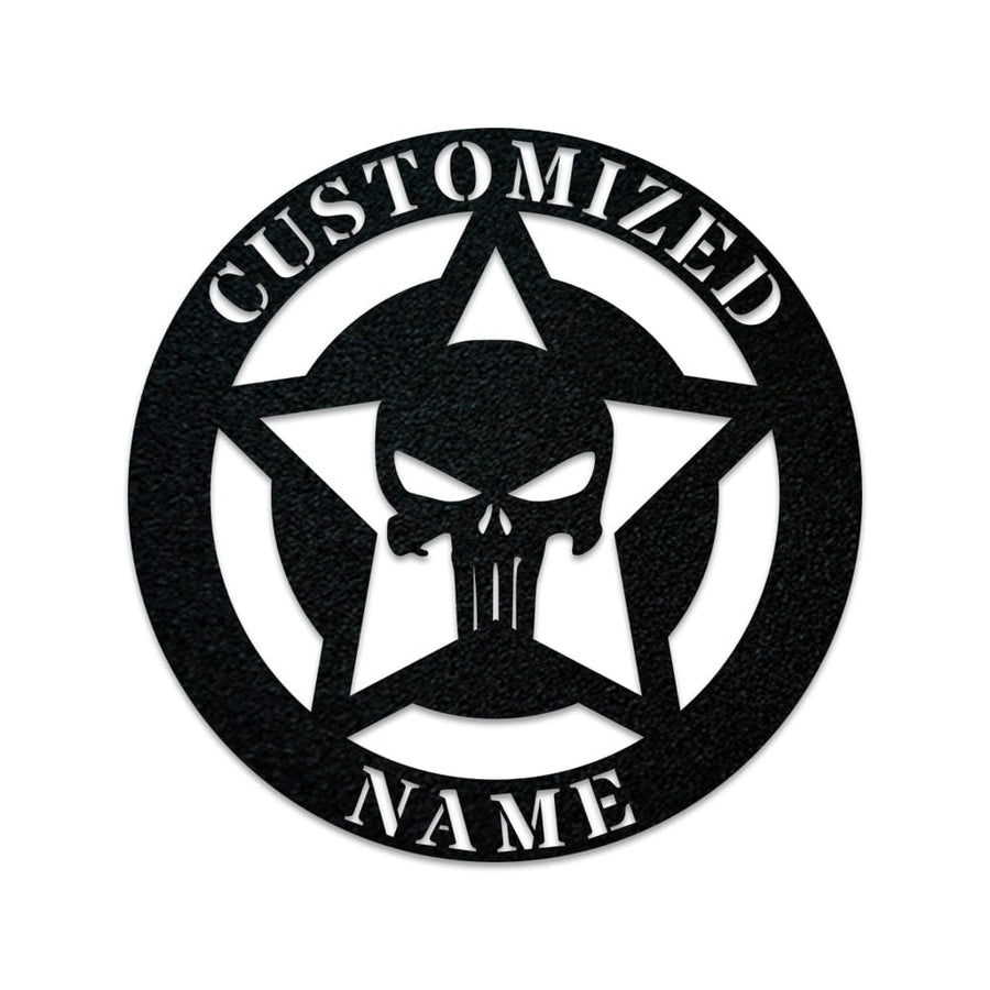 Halloween Punisher Skull Monogram - Metal Skull Decor