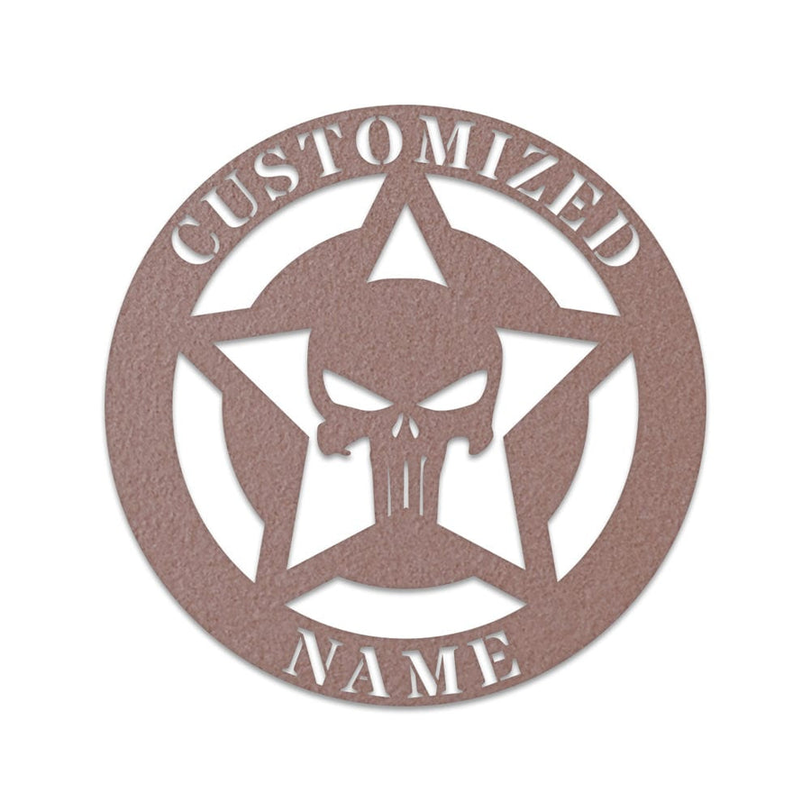 Halloween Punisher Skull Monogram - Metal Skull Decor