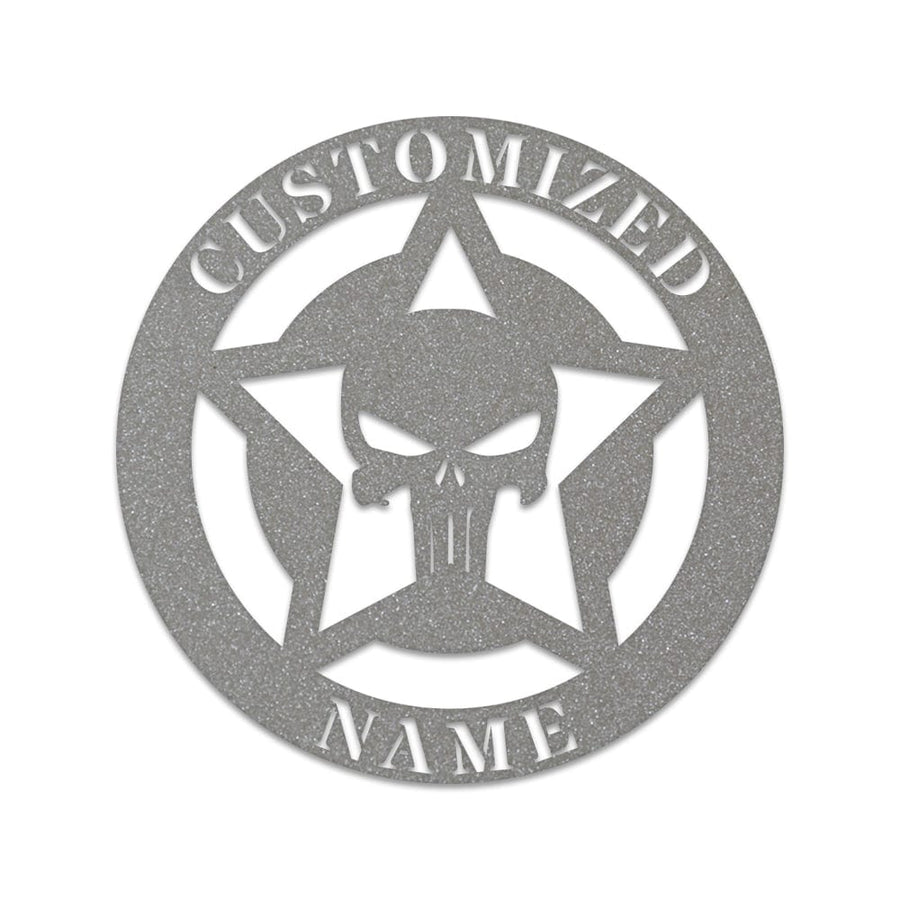 Halloween Punisher Skull Monogram - Metal Skull Decor