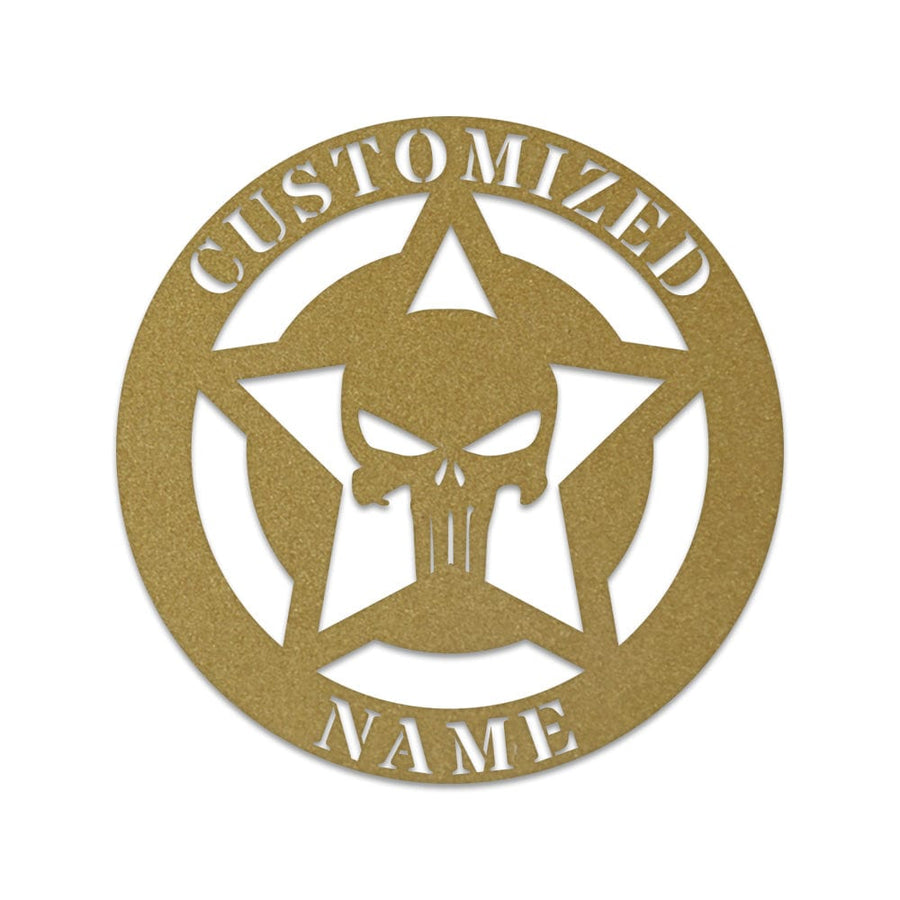 Halloween Punisher Skull Monogram - Metal Skull Decor