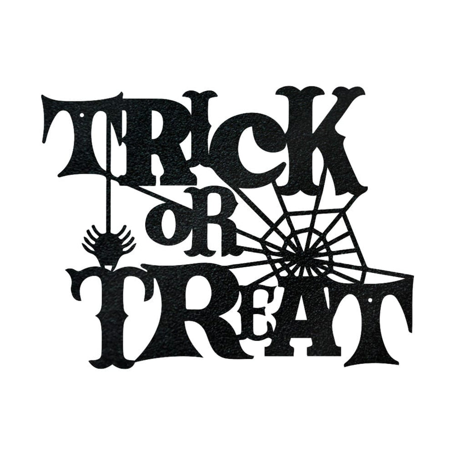 Halloween Trick Or Treat Sign - Powder Coated Metal Halloween Wall Art Decor