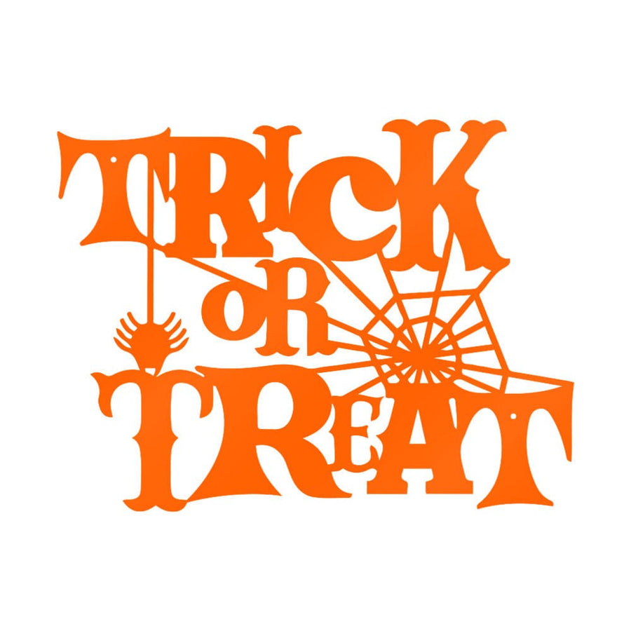 Halloween Trick Or Treat Sign - Powder Coated Metal Halloween Wall Art Decor
