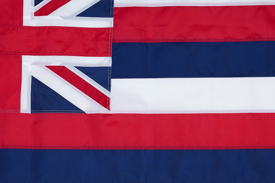 Hawaii State Flag design and stitching in close-up