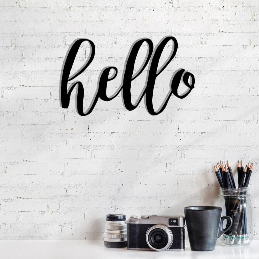 Hello Metal Sign - Rustic Farmhouse Metal Hello Sign