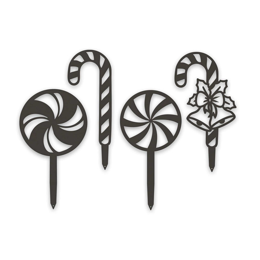 Holidays Peppermint Lollies and Candy Cane Christmas Yard Stakes
