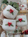 Handmade ceramic mugs with festive holly berry and gold accents, featuring elegant gold handles—perfect for Christmas and holiday gifts.