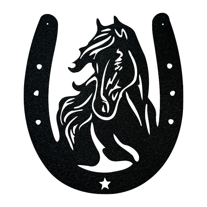 Horse Head Horseshoe Sign - Custom Metal Wall Art | Rustic Western Decor