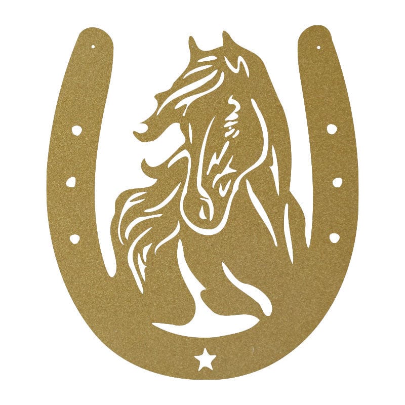 Horse Head Horseshoe Sign - Custom Metal Wall Art | Rustic Western Decor