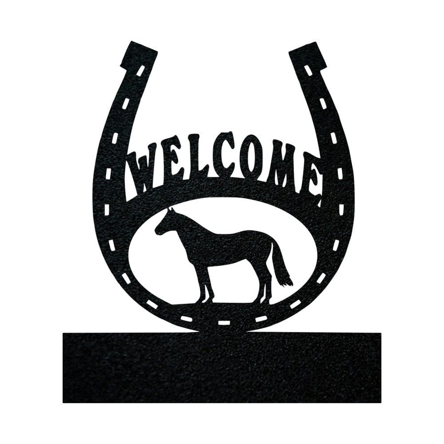 Horseshoe Welcome Sign | Custom Metal Sign With Family Name - Durable Farm Style Decor