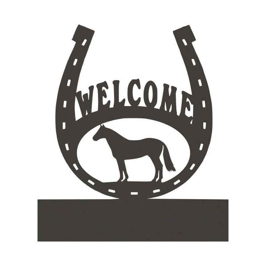 Horseshoe Welcome Sign | Custom Metal Sign With Family Name - Durable Farm Style Decor
