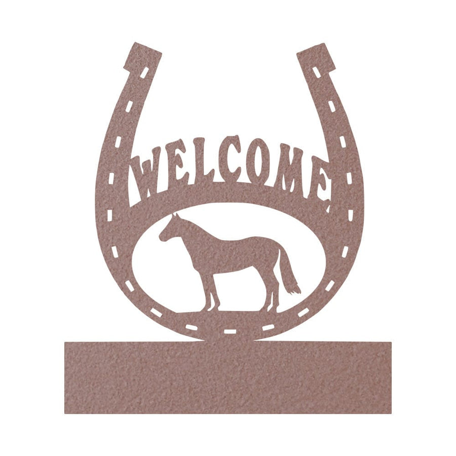 Horseshoe Welcome Sign | Custom Metal Sign With Family Name - Durable Farm Style Decor