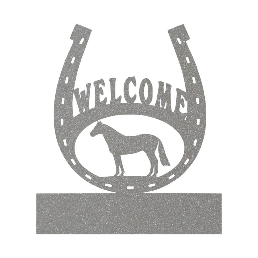 Horseshoe Welcome Sign | Custom Metal Sign With Family Name - Durable Farm Style Decor