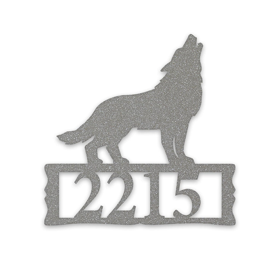 Howling Wolf Metal Address Plaque