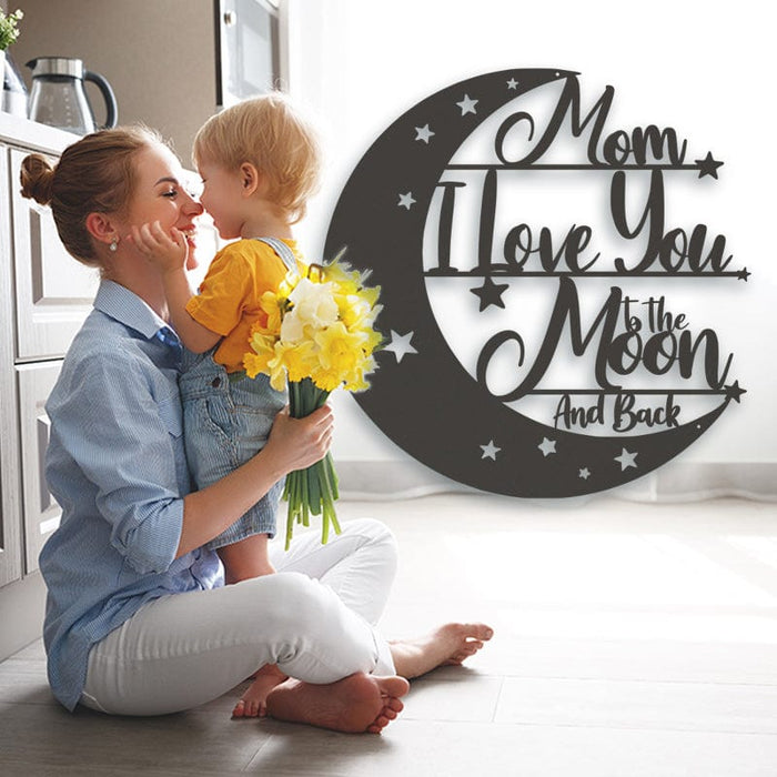 I Love You to the Moon & Back - Monogram Metal Sign