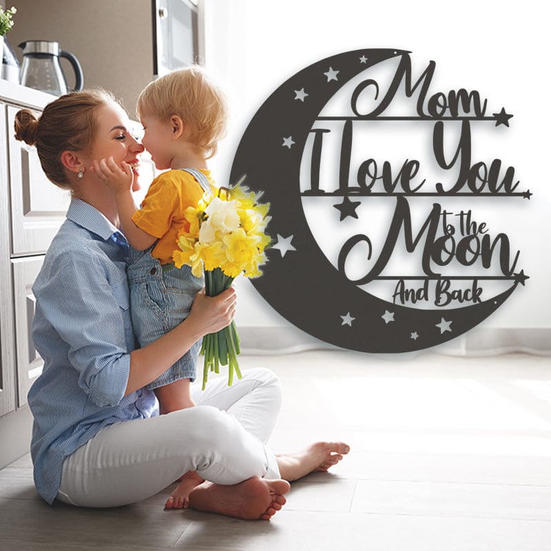 I Love You to the Moon & Back - Monogram Metal Sign
