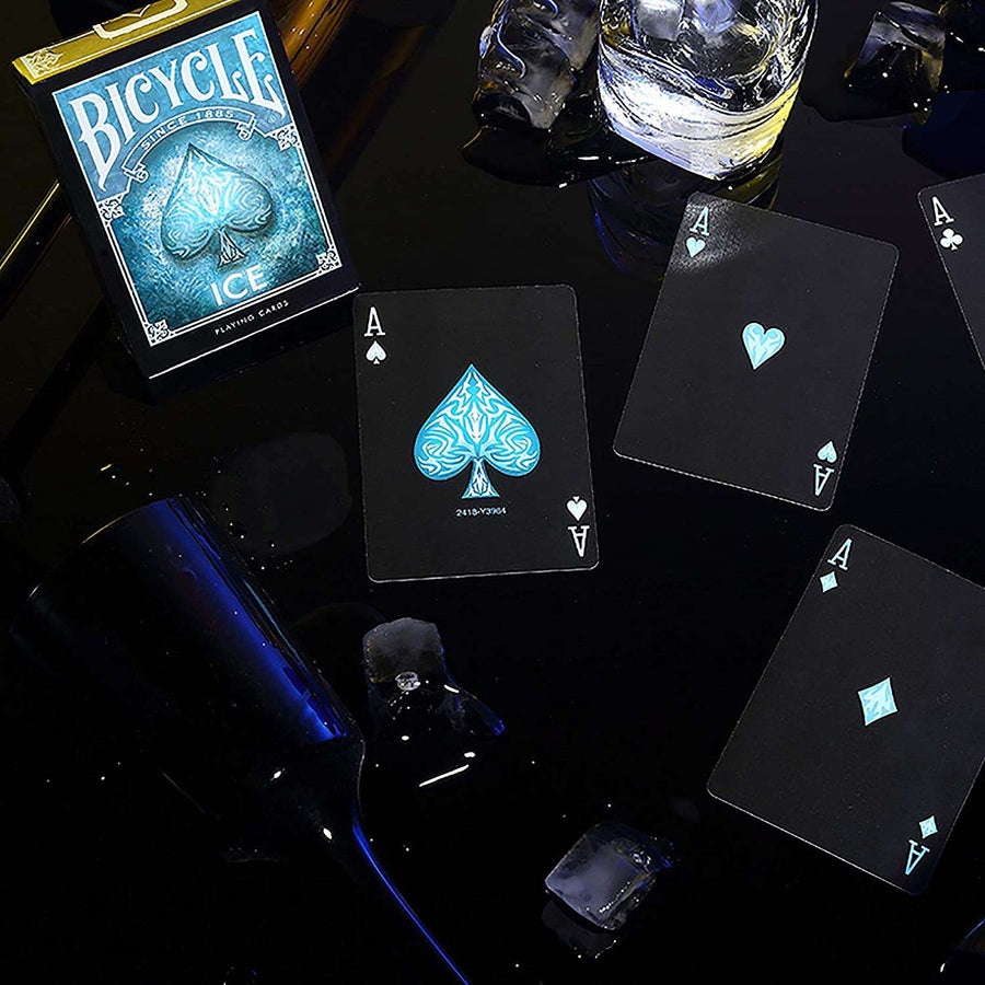 Bicycle Ice Playing Cards – Frozen Cyan & Black Design