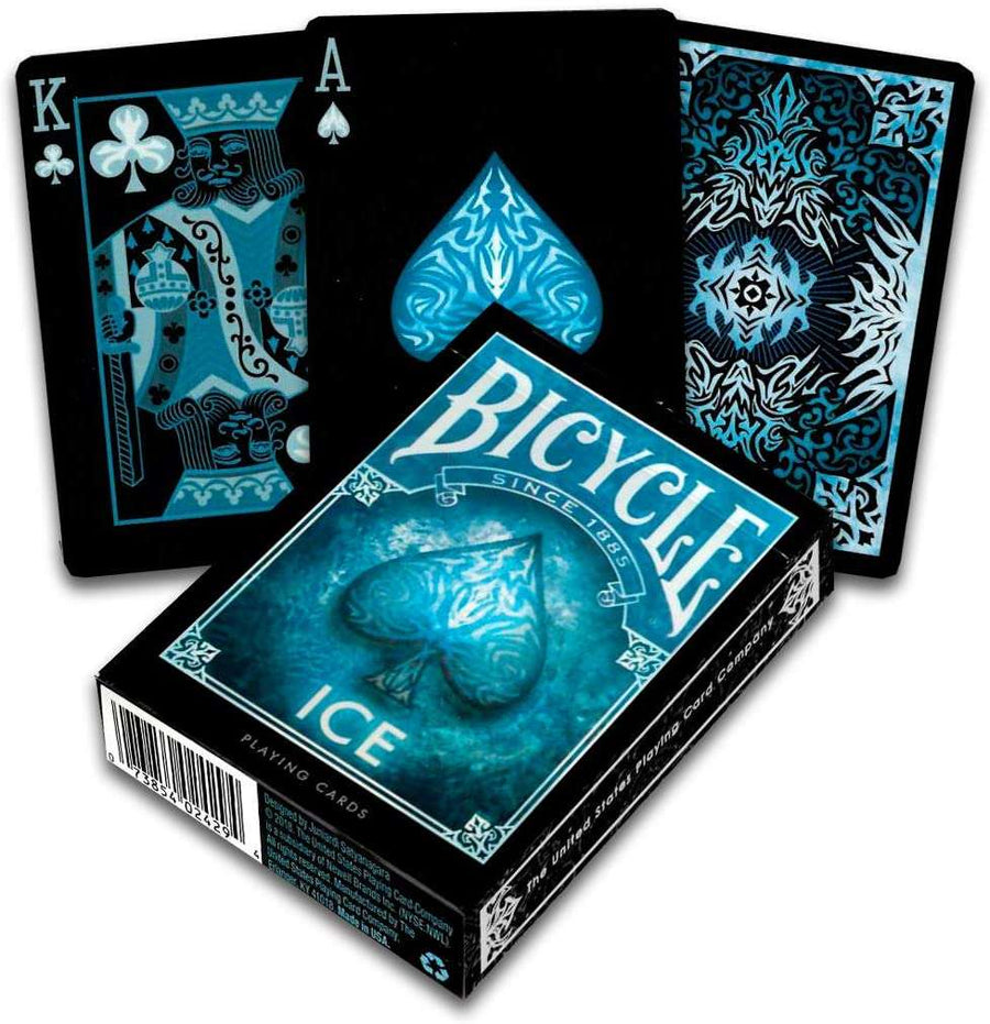 Bicycle Ice Playing Cards – Frozen Cyan & Black Design