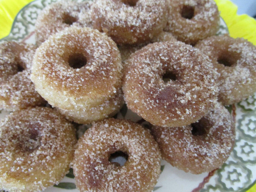 Gluten Free Mini Donuts, Dairy Free, Cinnamon Sugar French Toast, Vegan, Egg Free, Nut Free, allergy friendly snacks, Thanksgiving treats