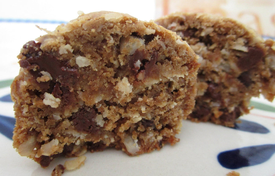 Gluten Free Mini Muffins, Oatmeal Chocolate Chip, Dairy Free, Vegan, Paleo, Nut Free, Coconut Sugar, Trail Mix, School safe snack, Low Sugar