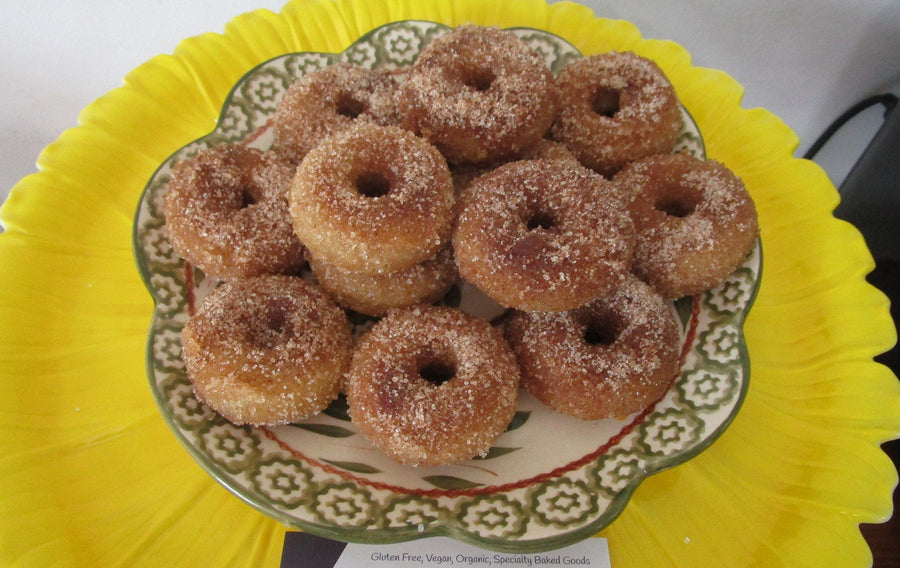 Gluten Free Mini Donuts, Dairy Free, Cinnamon Sugar French Toast, Vegan, Egg Free, Nut Free, allergy friendly snacks, Thanksgiving treats