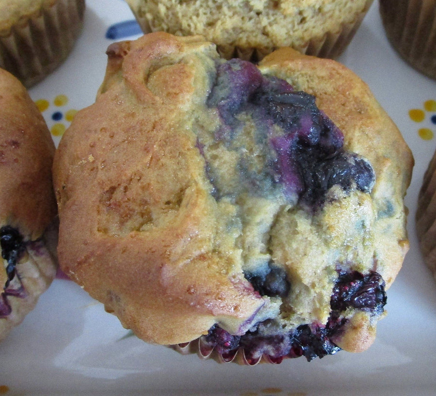 Gluten Free Blueberry Muffins, Dairy Free, Egg Free, Vegan, Nut Free, Low-Fat, Wellness gifts, Cleaning Eating Breakfast, Coconut Sugar