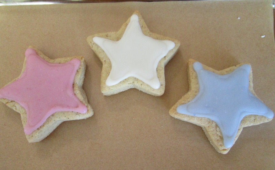 Star Sugar Cookies, Gluten Free, July 4th, USA, Memorial Day, Vegan, Egg Free, Dairy Free, Nut Free, Allergy Friendly, Heart, Red White Blue